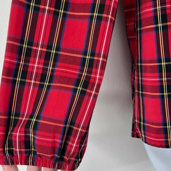Re-Imagined by J. Crew Women's Red Tartan Ruffle Long Sleeve Top Blouse Small - Picture 6 of 9